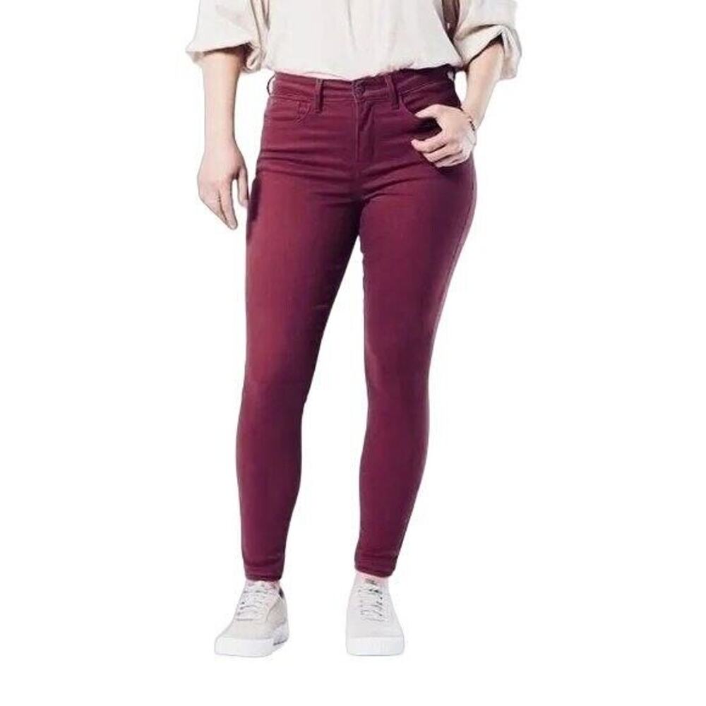 EUC Denizen from Levi's Mid-Rise Skinny Jegging Jeans Sz. 9 Burgundy Maroon Wine
